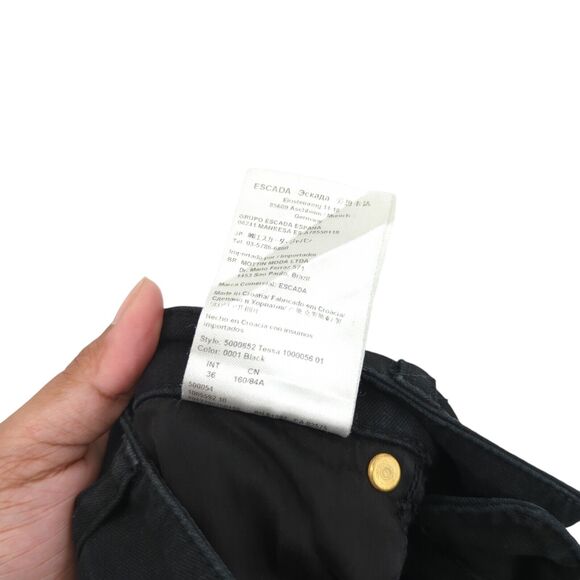 Escada Women GER 36 US 6 Tessa Jean Pants Black High Rise Straight Leg Denim - Picture 7 of 9